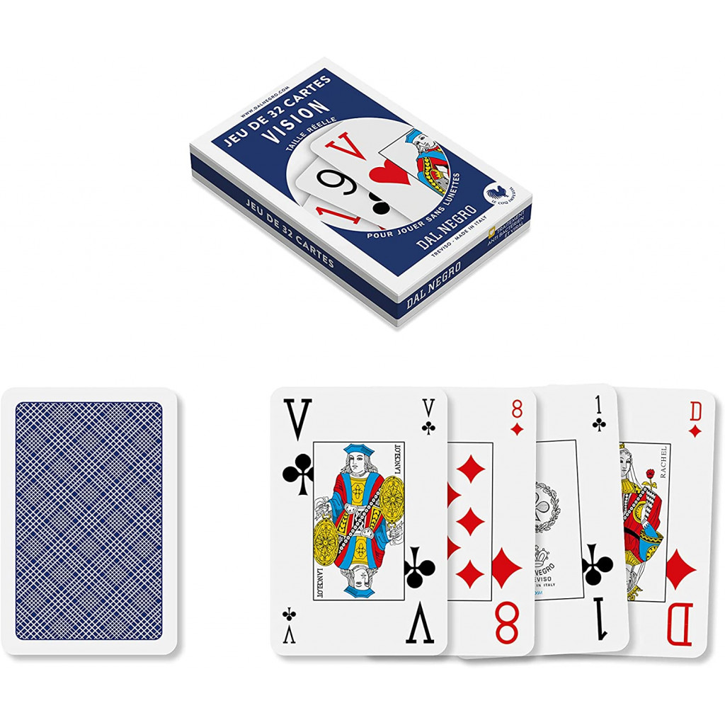 Jeu de 32 cartes belote Vision le Coq Imperial