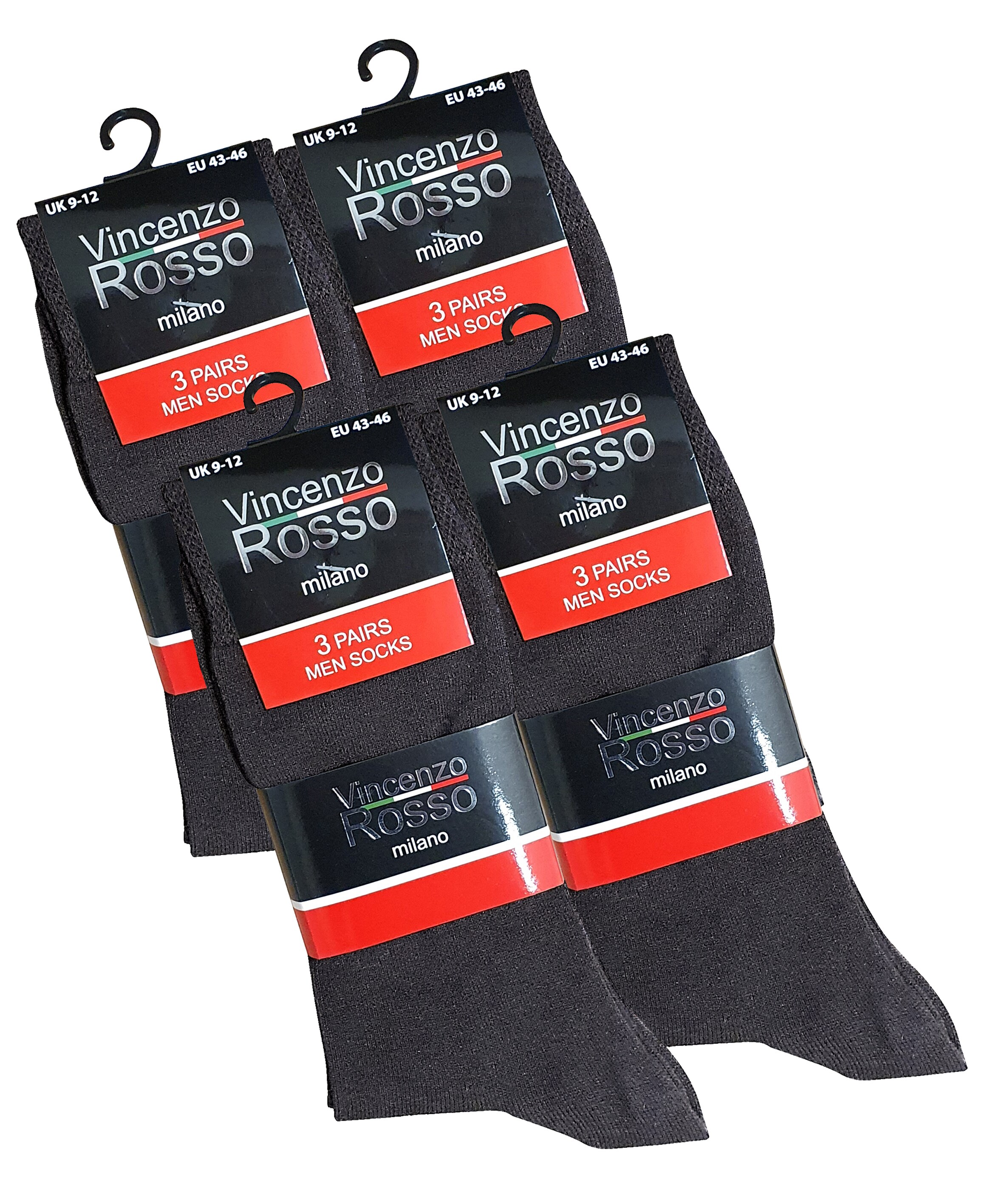 Vincenzo Rosso 12 Paar Herren Business-Socken
