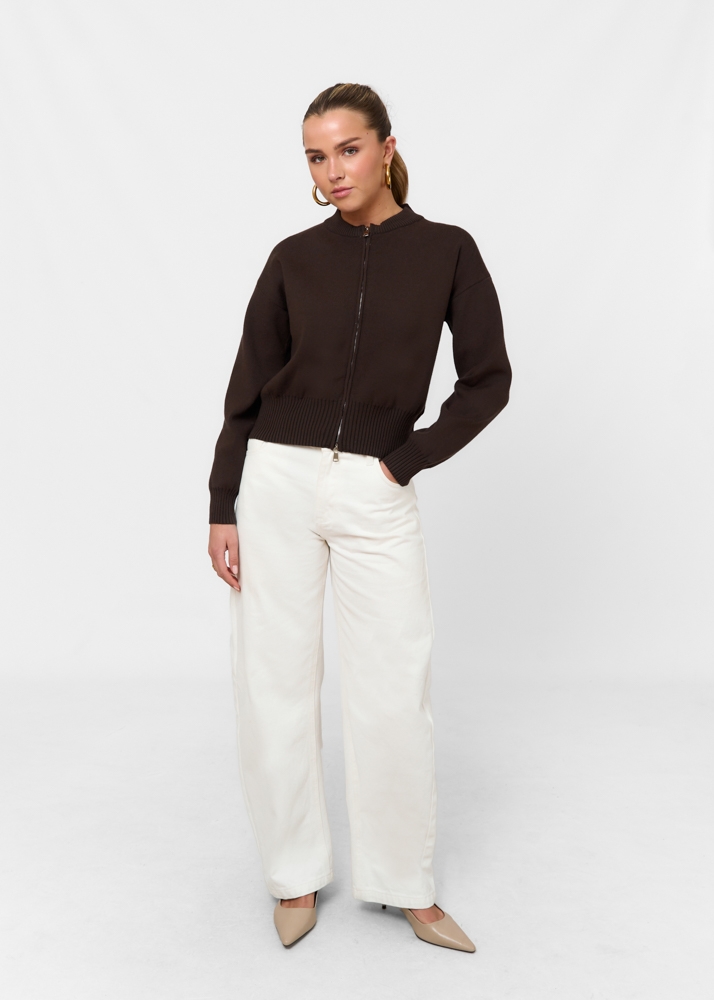 Suus vest choco bruin