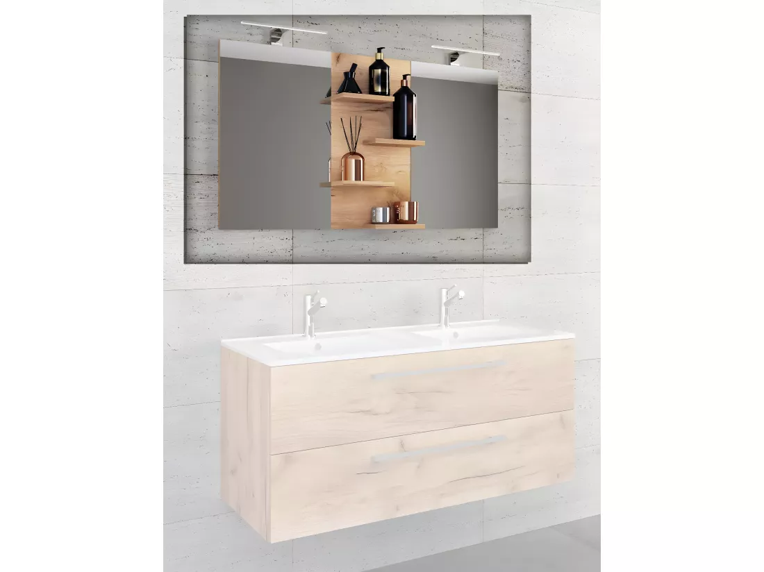 Miroir de salle de bain large miroir Budasi Tablette