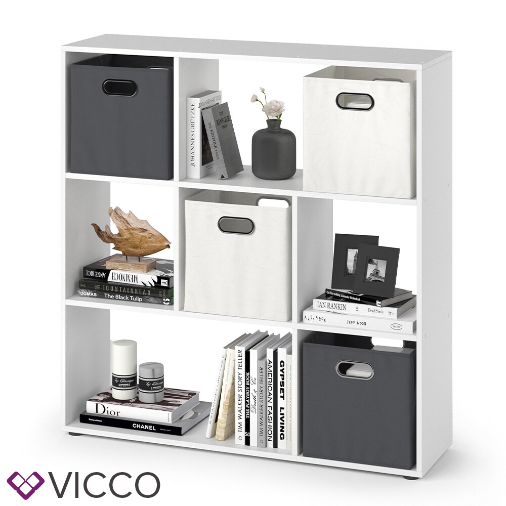 VICCO Raumteiler NOVE 7 Fächer Weiß - Bücherregal Würfelregal Standregal Regal