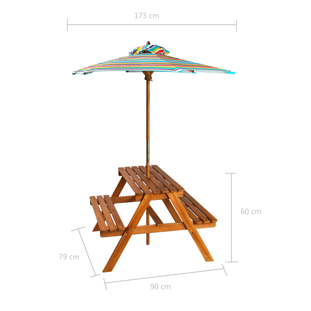 Salon de jardin pour enfant avec parasol