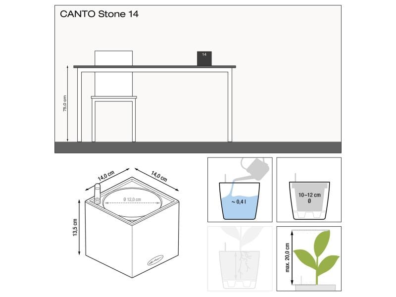 Lechuza Blumentopf CANTO Stone 14 Hellgrau Topf