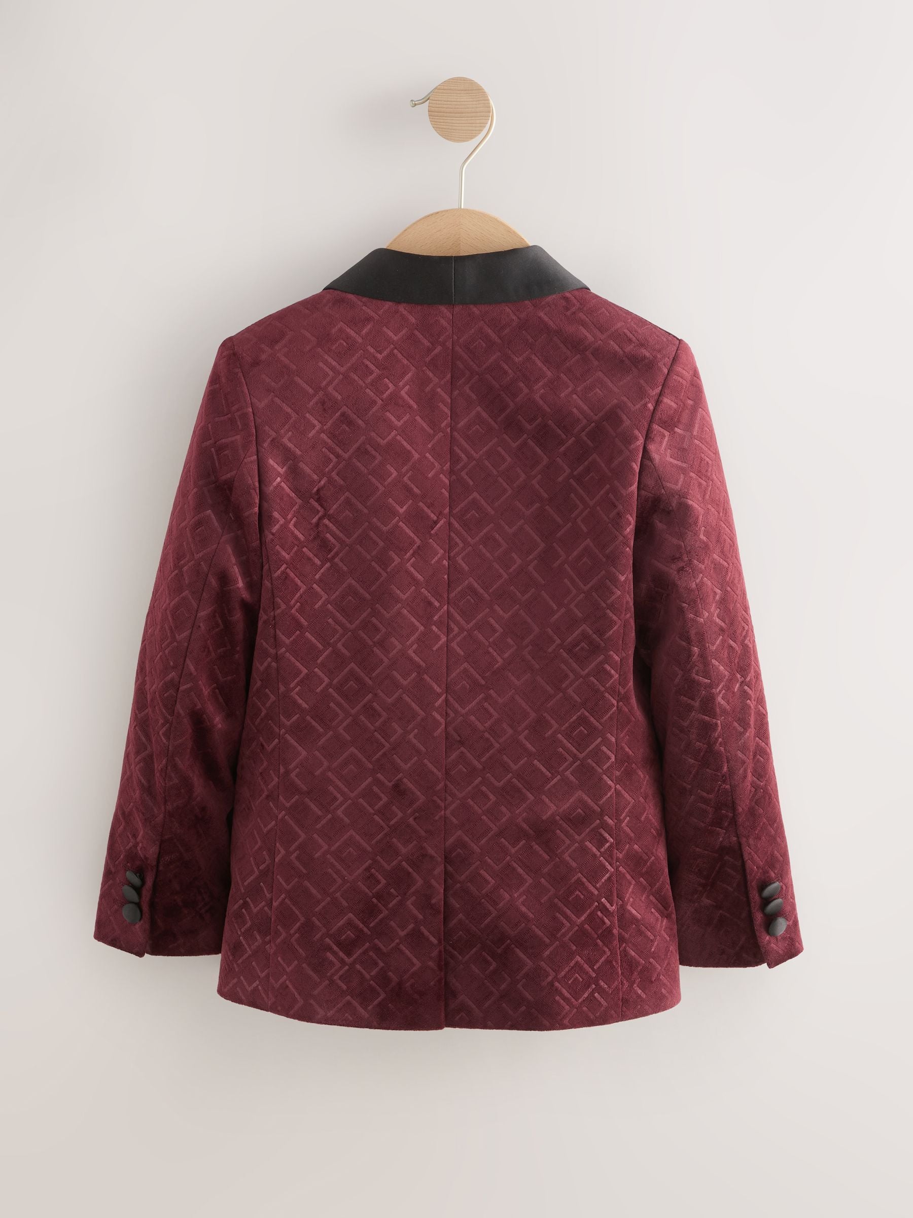 Bordeauxrood - Textured Velvet Blazer (3-16yrs)