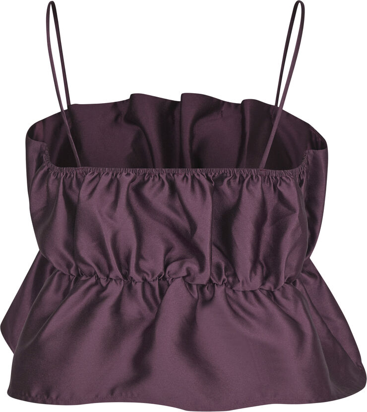 Neo Noir Tipton Dull Satin Top Burgundy
