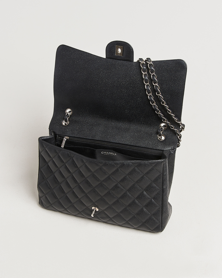 Chanel Pre-Owned Classic Single Flap Maxi Black Caviar