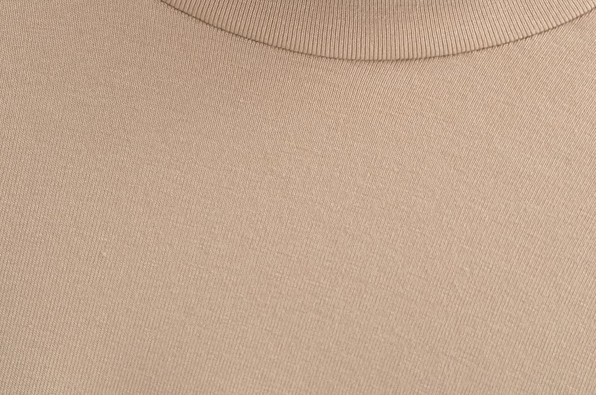 Klevy - Lange mouwen coltrui effen cropped T-shirt