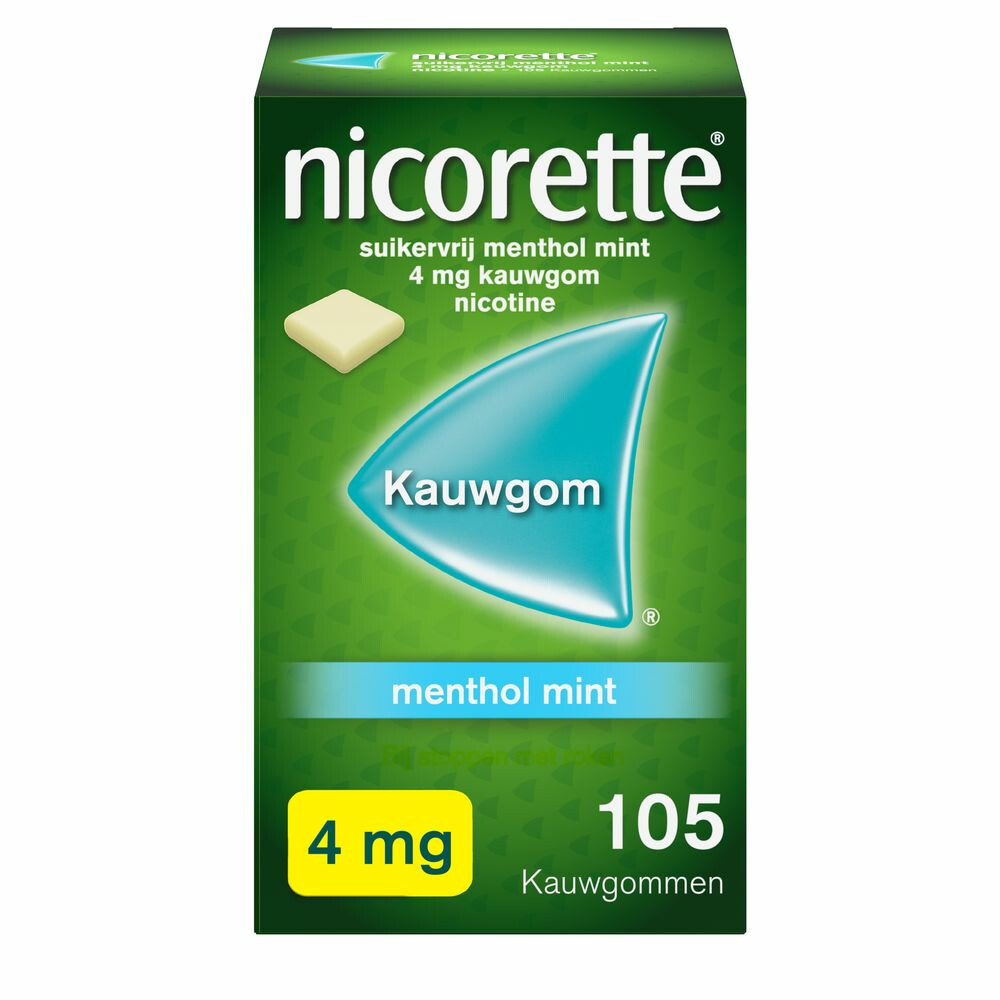 Nicorette Suikervrij Kauwgom Menthol Mint 4mg105 stuks