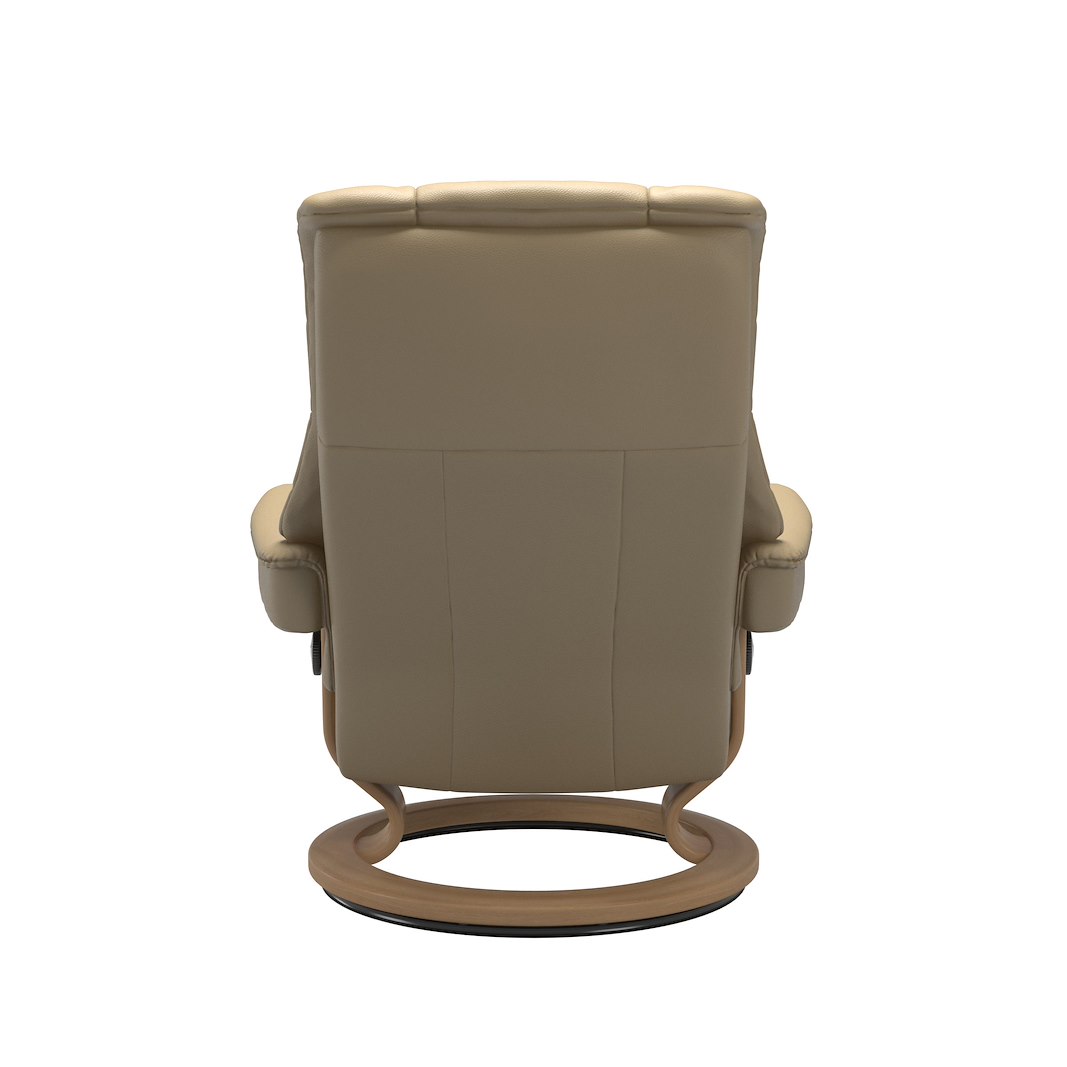 Mayfair (M) Classic lenestol med krakk Hud Velaro Beige og Classic understell eikbeiset.