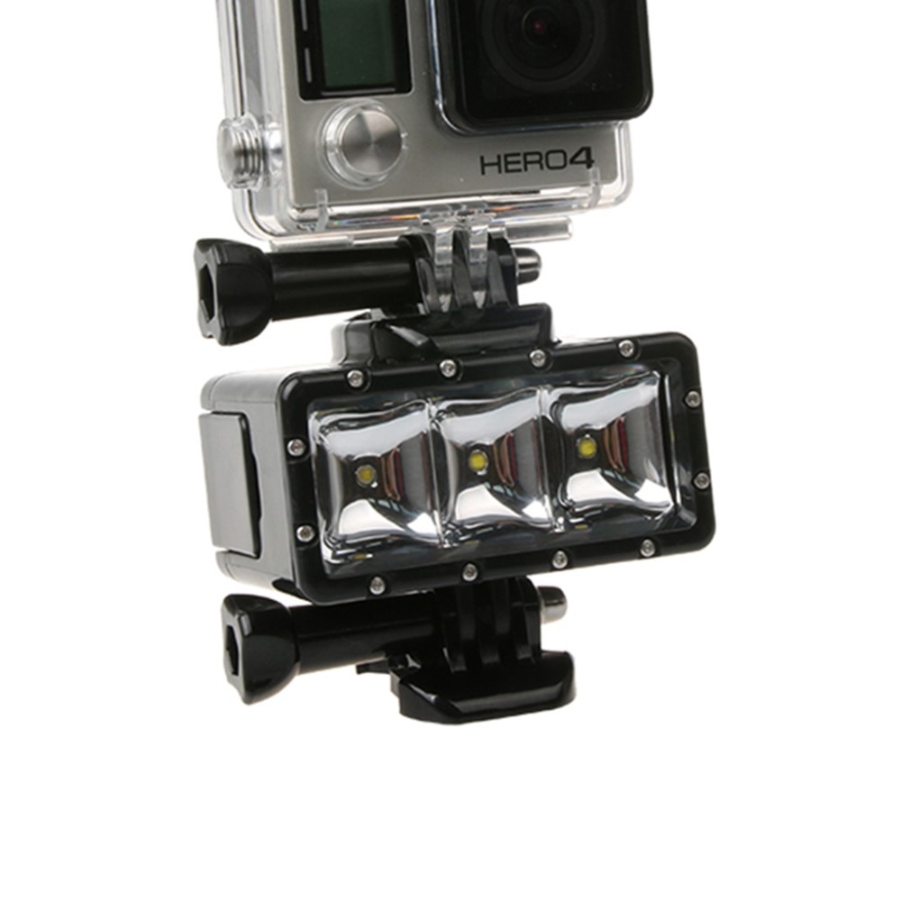 Wasserfestes LED Tauchlicht für GoPro bis 30 Meter - Schwarz