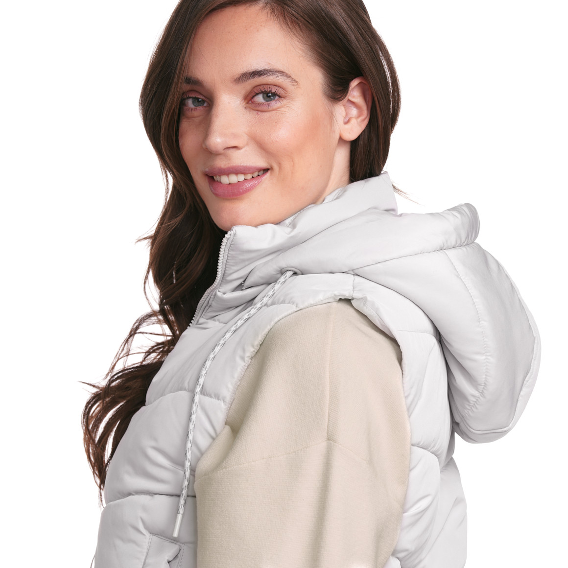Gina Collection Damen Weste in Unifarben hellbeige