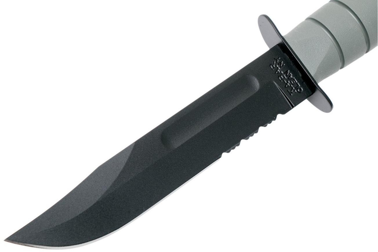 KA-BAR 5012 Foliage Green, serrated edge, Kraton, kunststof schede