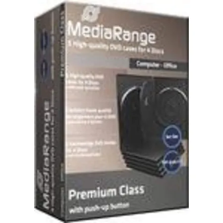 MediaRange DVD CD Hüllen 4er-DVD-Box schwarz, 10 Stück
