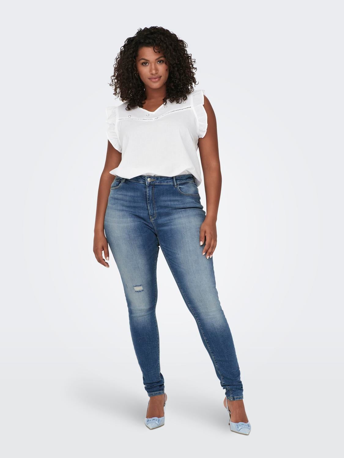 CARLAOLA Hohe Taille Skinny Fit Jeans Light Blue Denim
