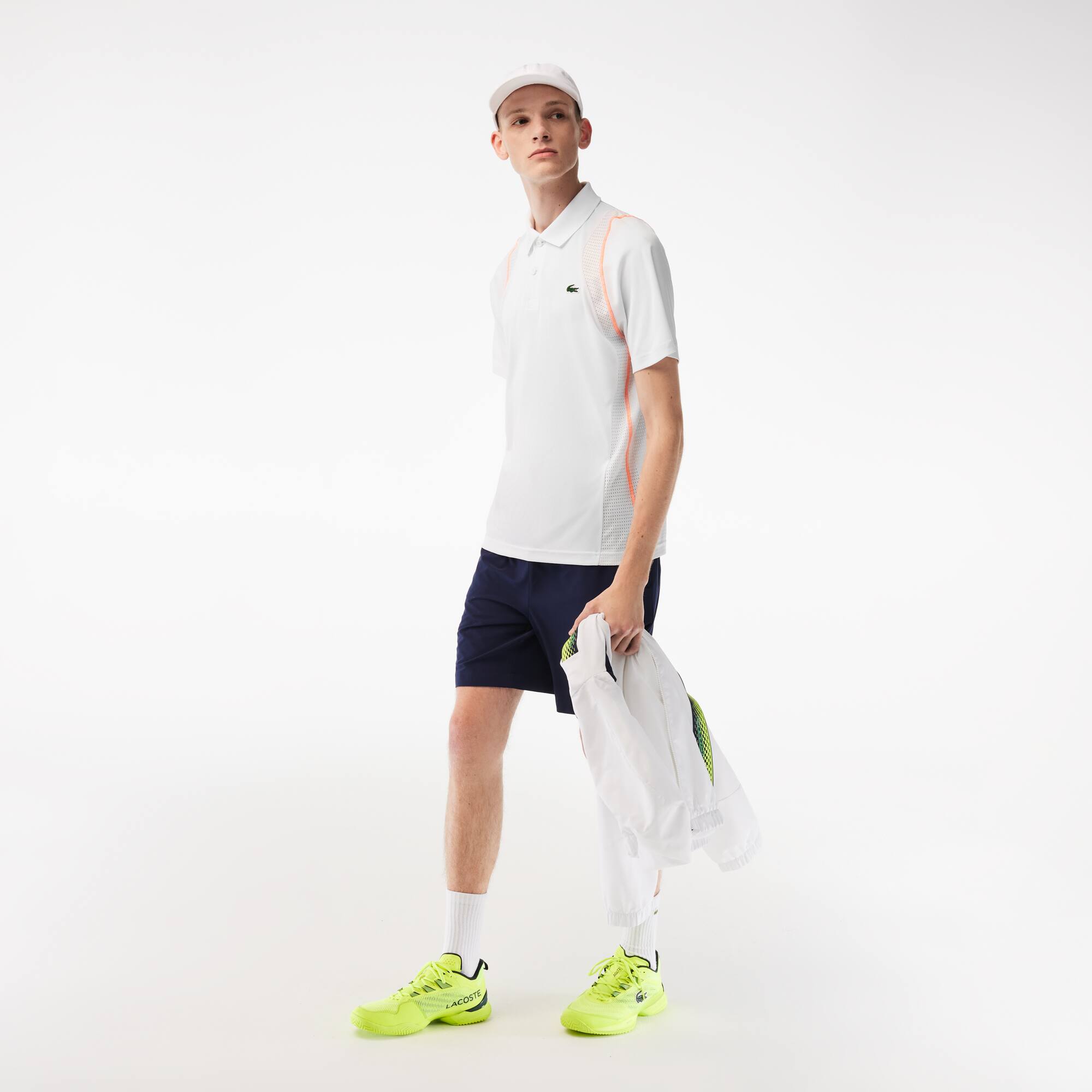 Herren LACOSTE TENNIS Poloshirt aus recyceltem Polyester Kurze Ärmel - Weiss - Lacoste - Herren