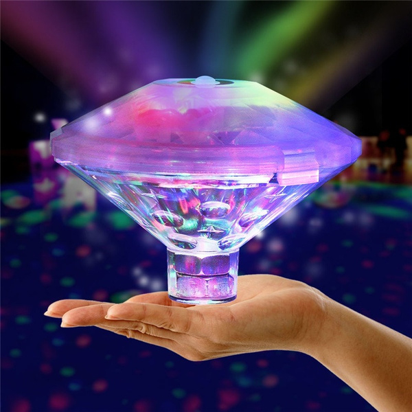(Ø11cm) Schwimmendes LED Pool Licht Bunte Badewannen Lampe (Batteriebetrieben) - Transparent
