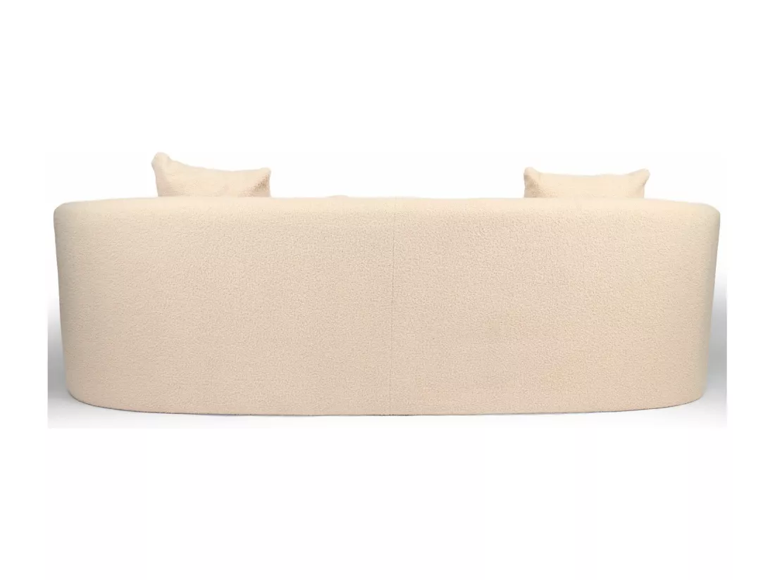 Canapé 4 places au design élégant et incurvé Alex XL Tissu bouclette Beige