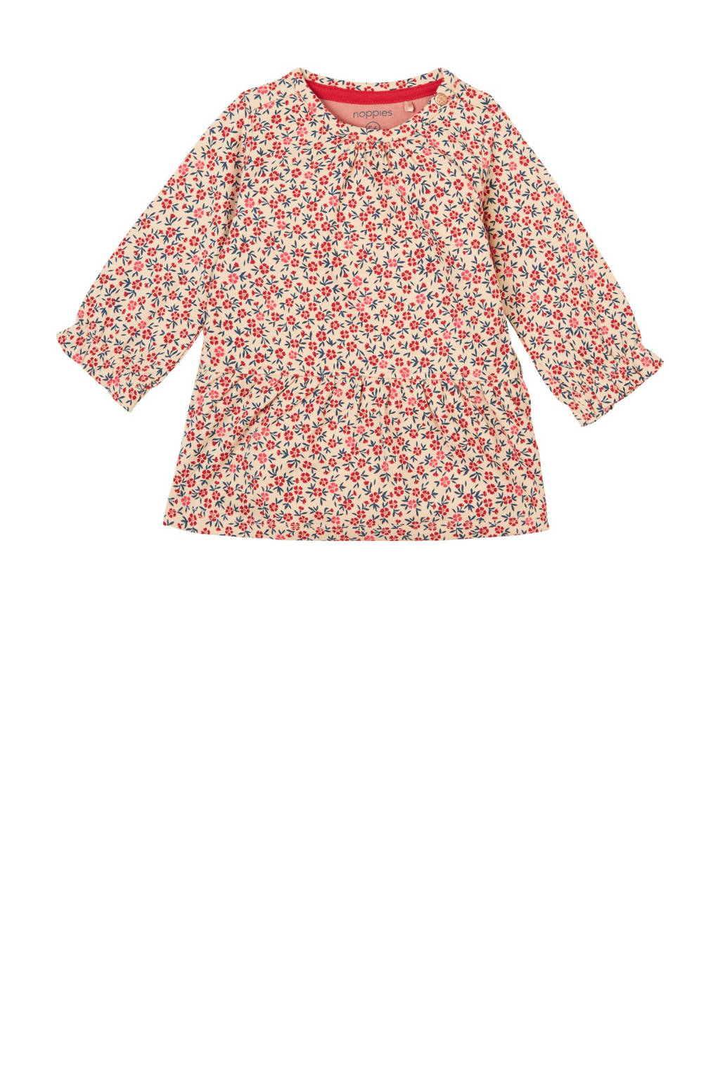 Noppies gebloemde baby jurk beige/rood