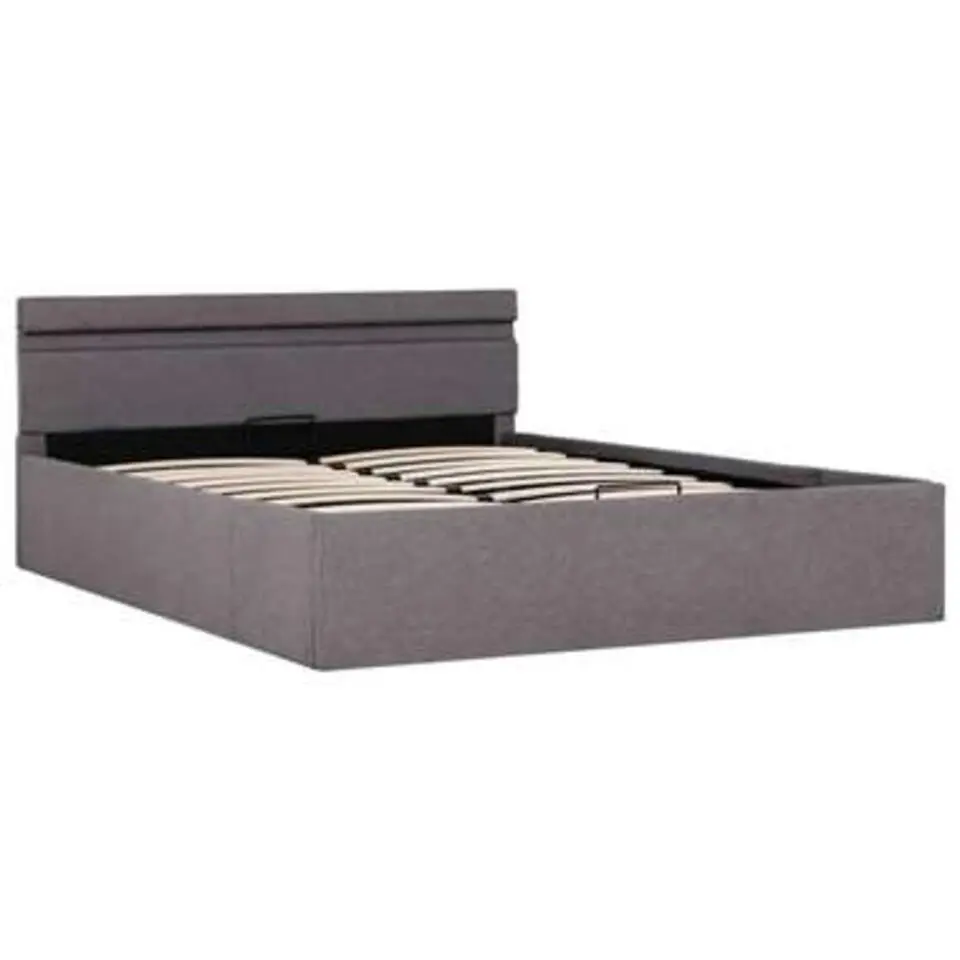 vidaXL - Bed met opbergruimte en LED - Hydraulische - Taupe - Stof - 120x200 cm