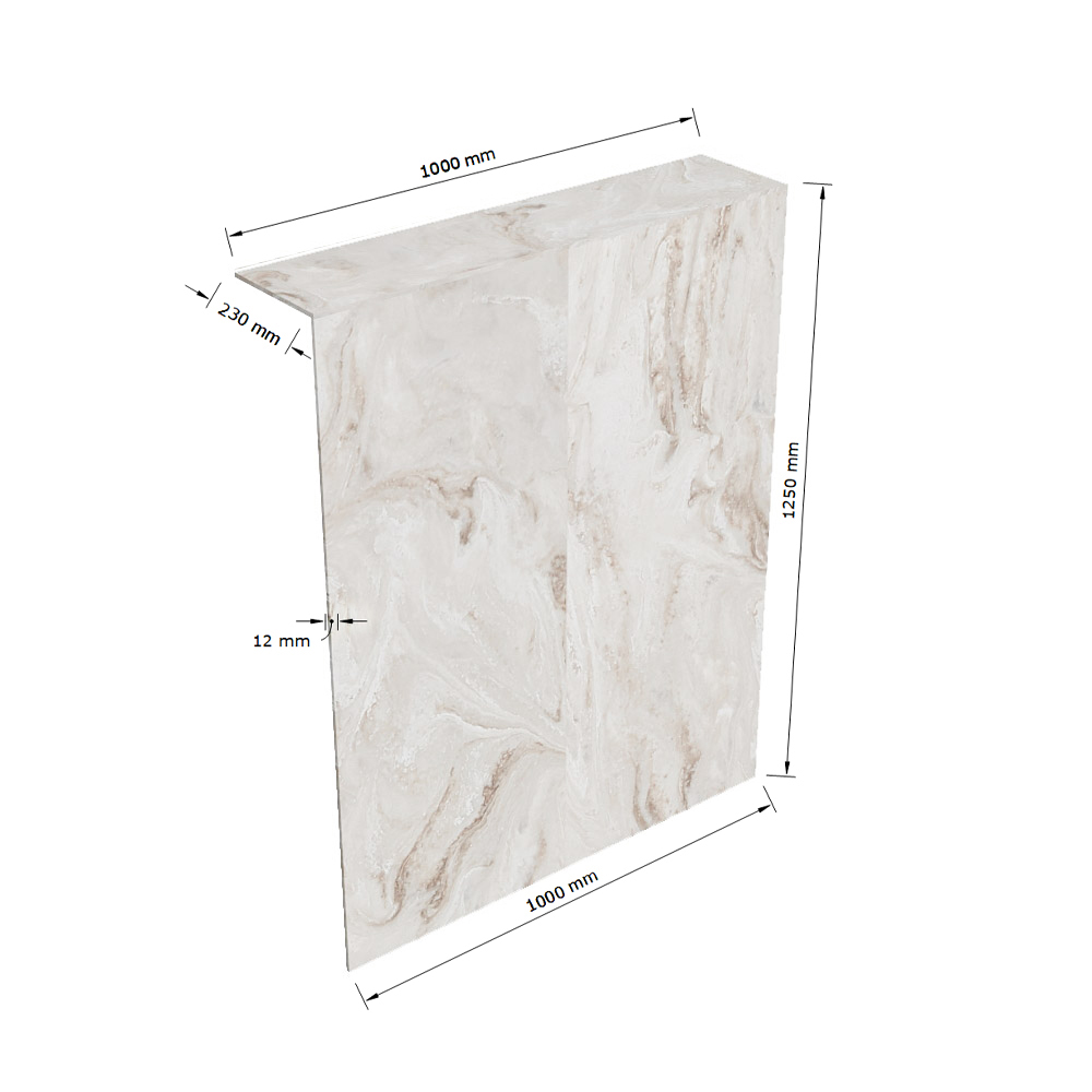 Mondiaz Hope toiletplaat solid surface 100x125cm ostra niet voorgeboord