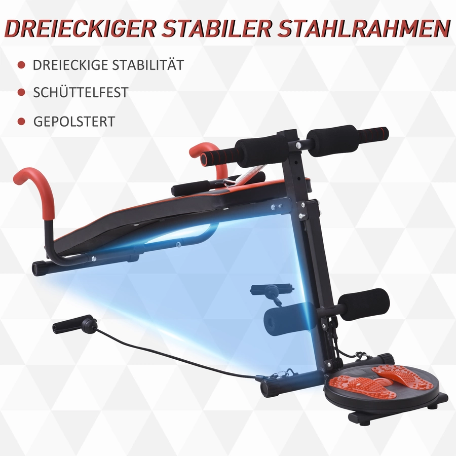 HOMCOM Sit-Up-Bank verstellbar rot, schwarz
