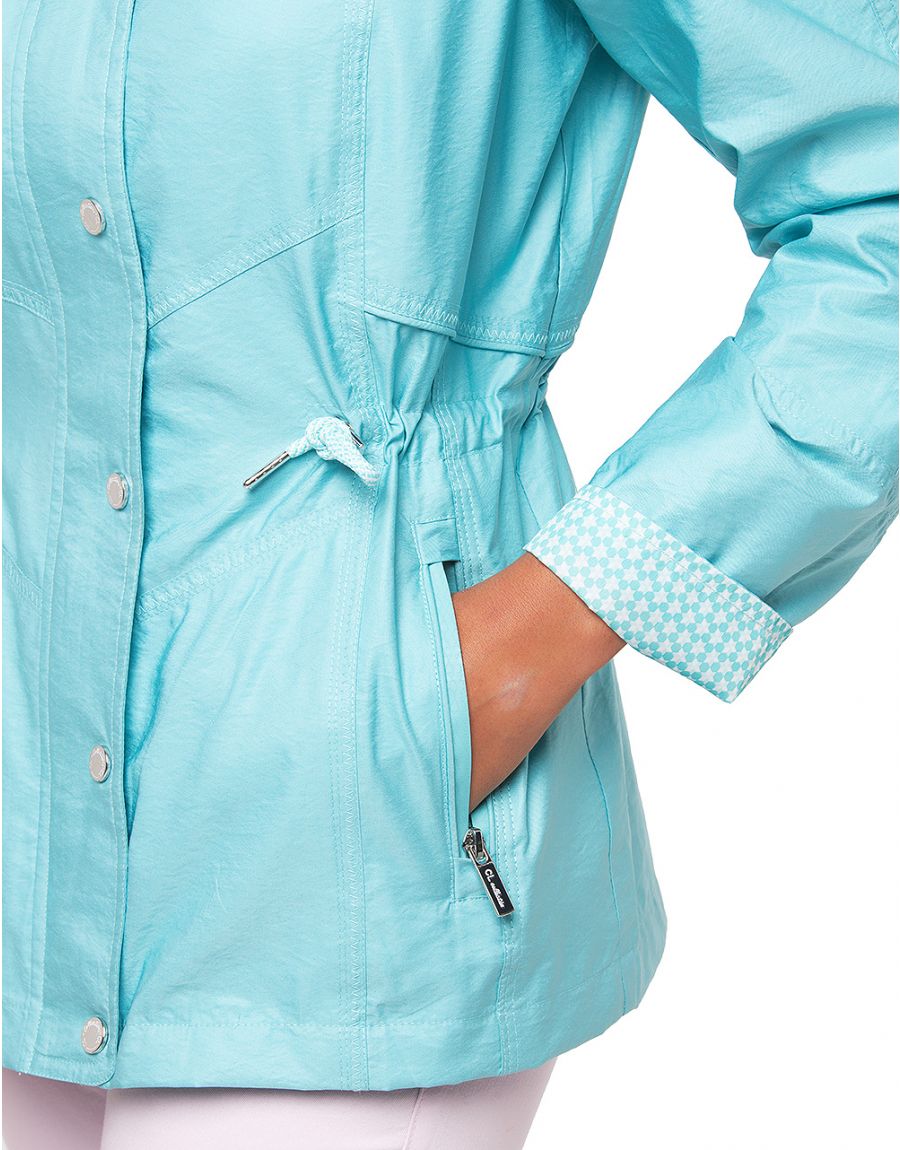 Parka courte turquoise