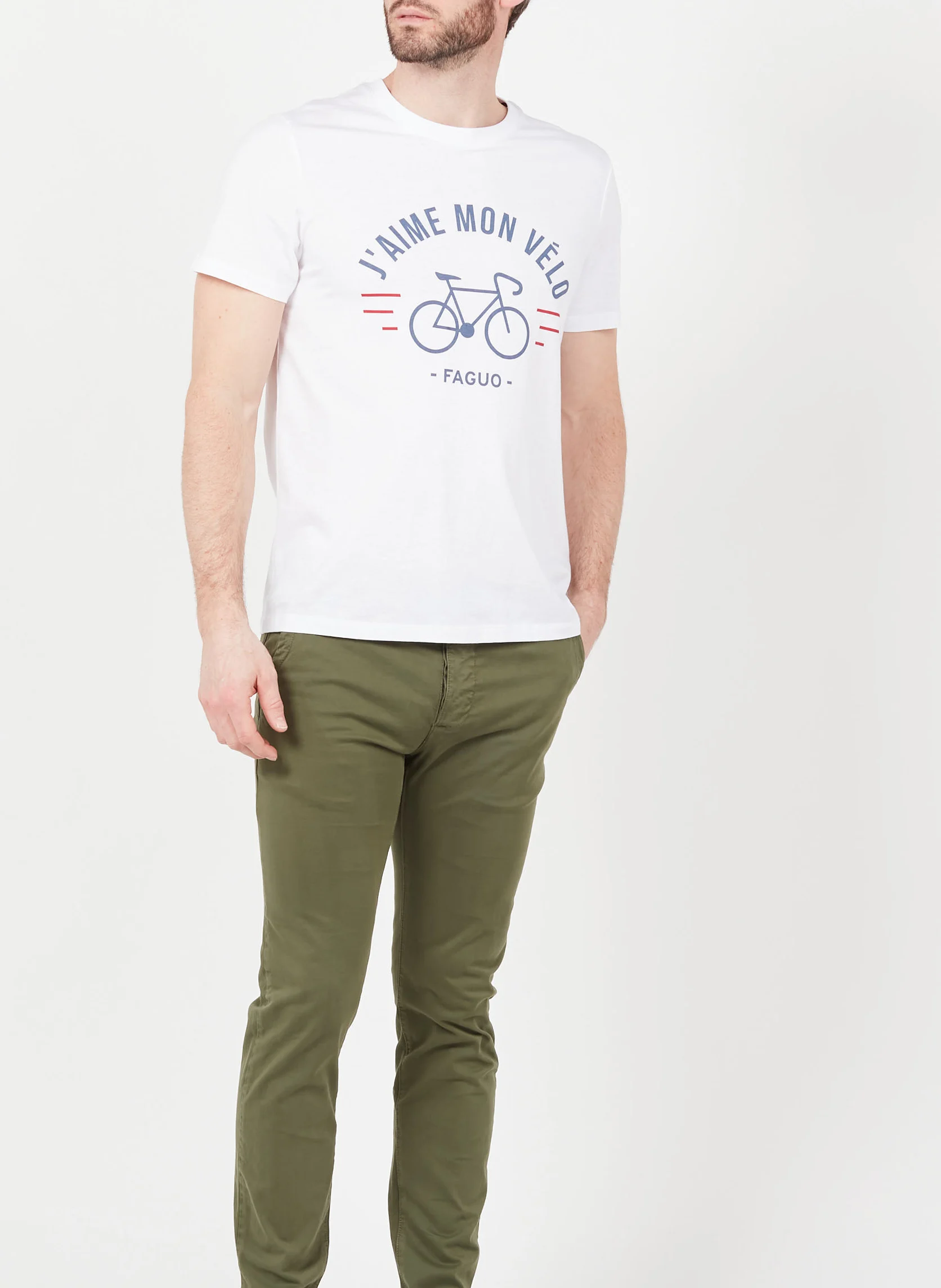 ARCY - Tee-shirt col rond regular-fit sérigraphié en coton| Blanc