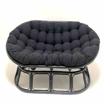 Loungestoel Mamasan zwart rotan
