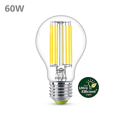 Ampoule LED E27 840lm 4/60W blanc Philips Eco l.6 x H.10,5 cm