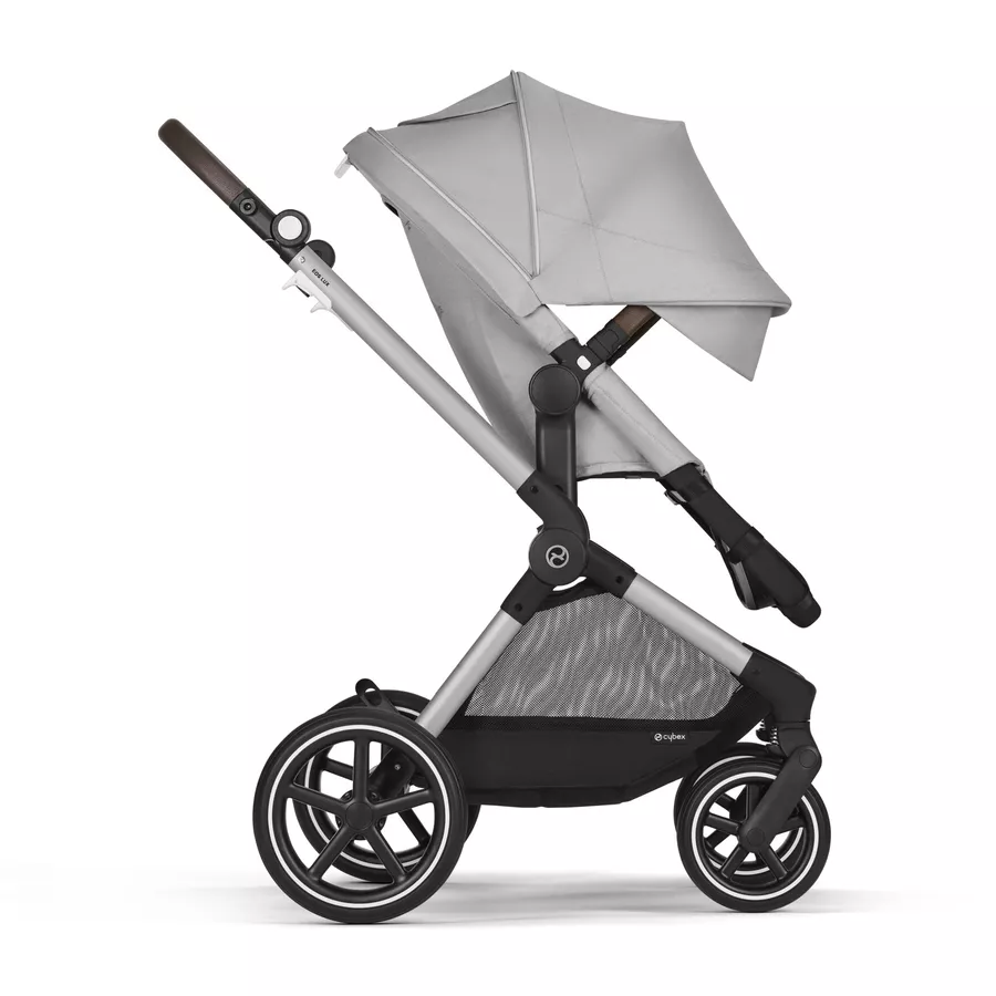 cybex GOLD 3 in 1 Reisesystem Kombikinderwagen Eos Lux inklusive Babyschale Aton B2 Silver Lava Grey