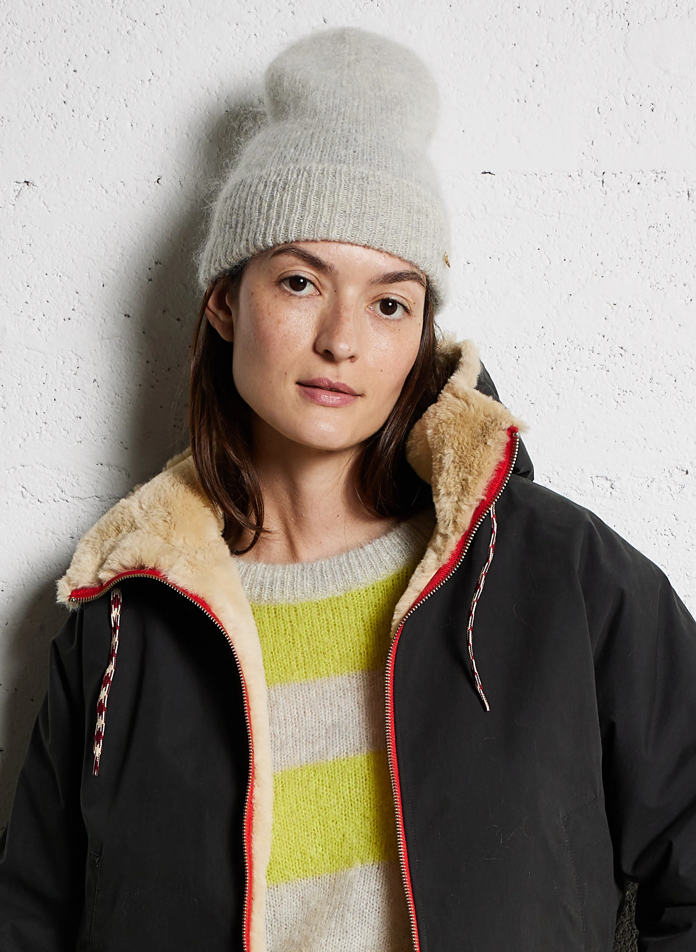 ALOU - Bonnet en mohair mélangé | Gris