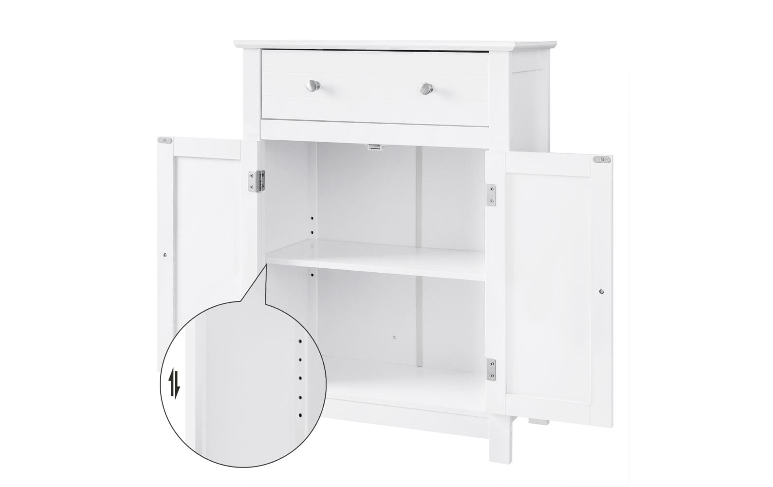 Badezimmerregal mit Schublade 60 x 80 cm, WeissSchrank mit verstellbarem Einlegeboden