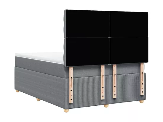 Sommier à lattes de lit avec matelas Gris clair 160x200cm Tissu
