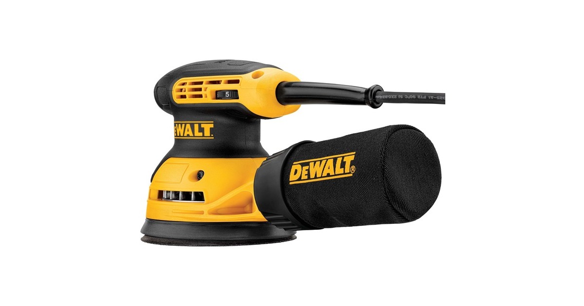DEWALT280W Excentrische schuurmachine 125mm DWE6423  (Geel/zwart)