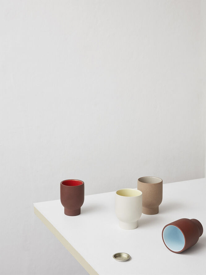 Studio About CUP, TALL, 2 PCS, CLAY IVORY, GLAZE LIGHT YELLOW, 75100IY 193