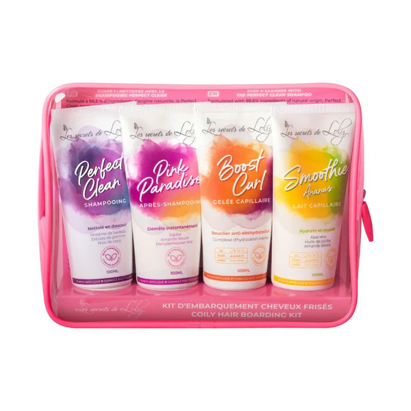 Les Secrets de Loly Trousse Voyage en 4 Etapes - Cheveux Frisés 4 produits de 100 ml