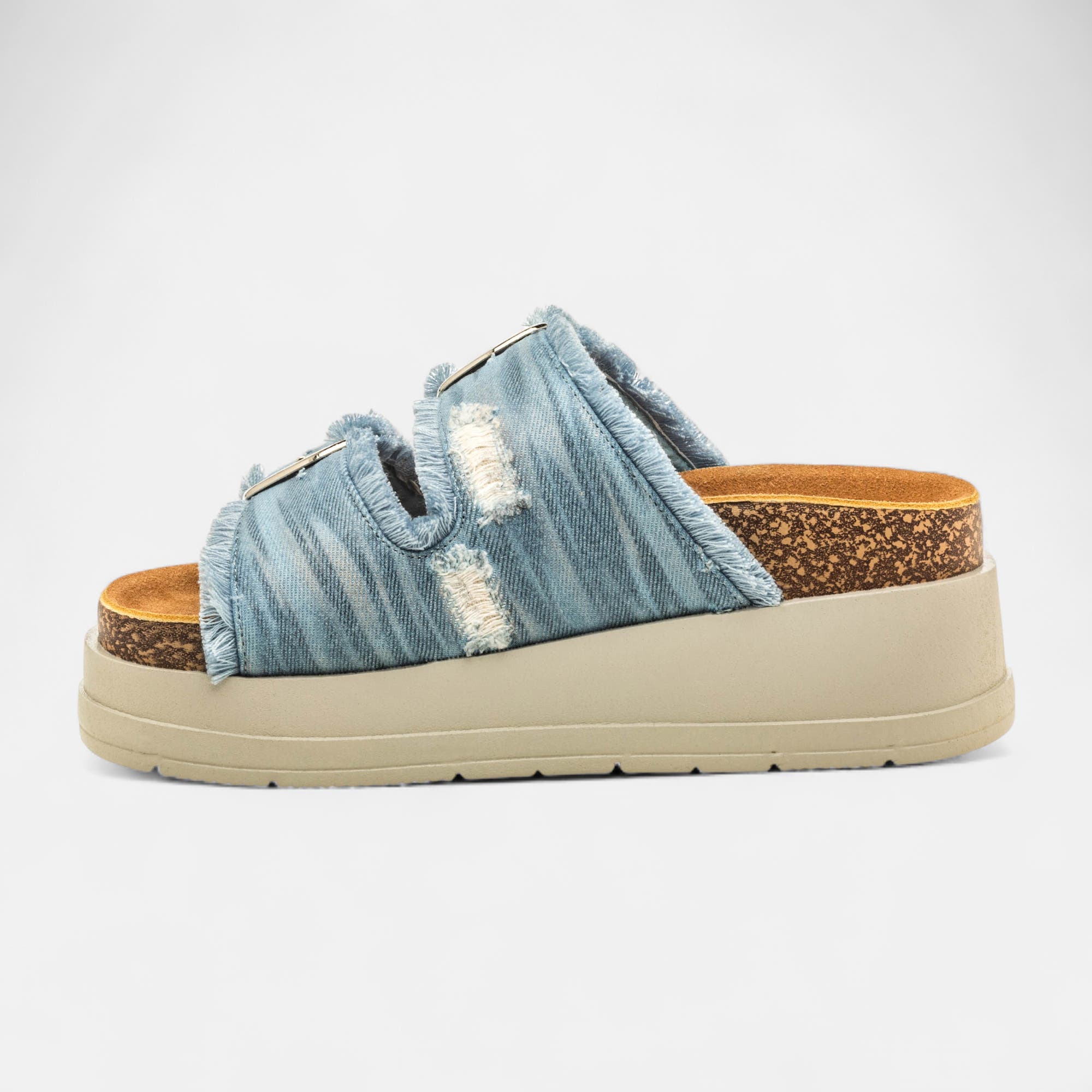 Sandales à talon compensé Femme jeans