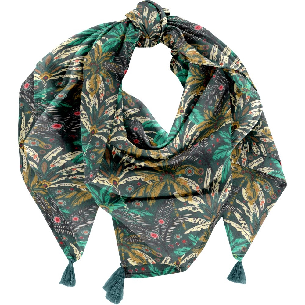 Foulard Pompon Palmia Emeraude