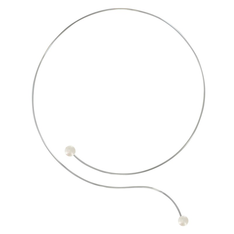 Collier Ras de Cou Argent 2 Perles de Culture 6 mm - Classics