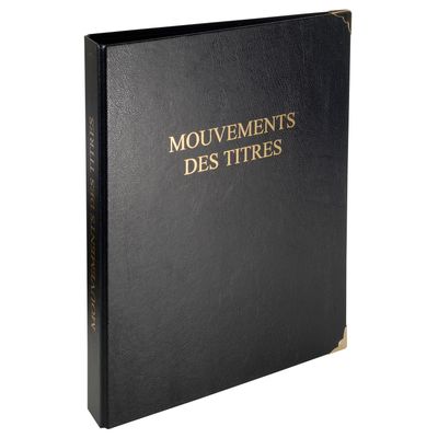 Exacompta - Reliure registre Mouvements des titres - 32 x 26 cm - 4 anneaux avec recharge 100 feuillets