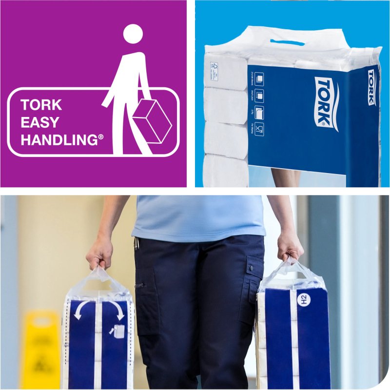 Essuie-mains pliage enchevêtré Tork H2 Premium Extradoux - Carton de 2100