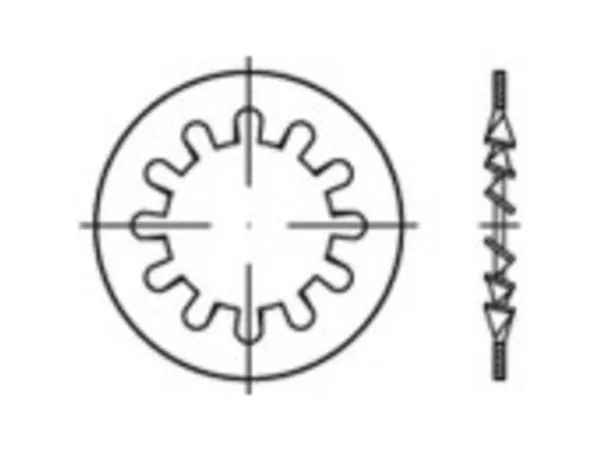 TOOLCRAFT 138334 Tandskive Indvendig diameter: 4.3 mm DIN 6797 Fjederstål 500 stk