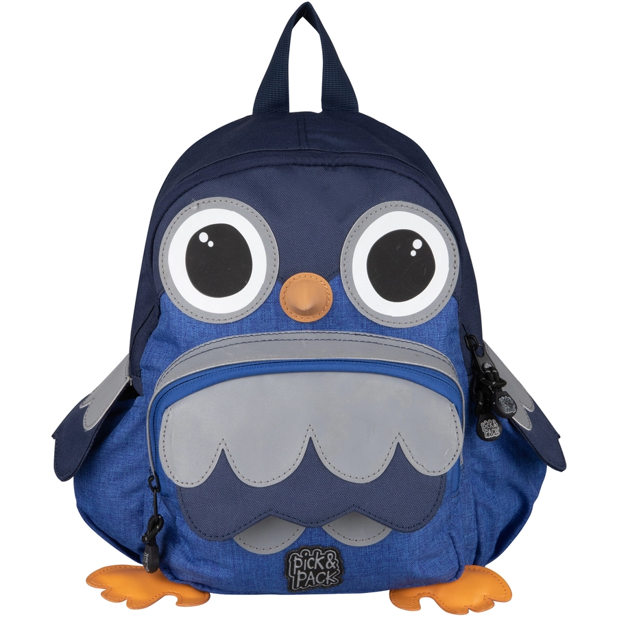 Pick & Pack Rucksack Owl Shape Blue melange