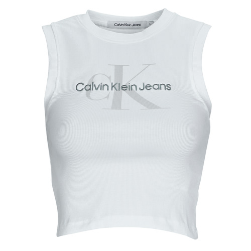 Calvin Klein Jeans - ARCHIVAL MONOLOGO RIB TANK TOP - Blanc