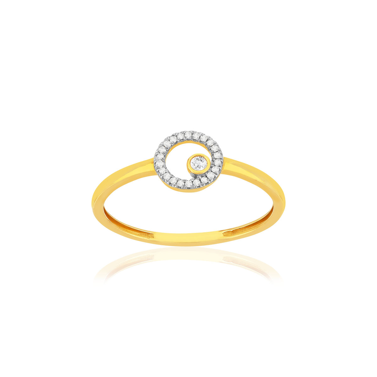 Bague or 375 jaune diamants