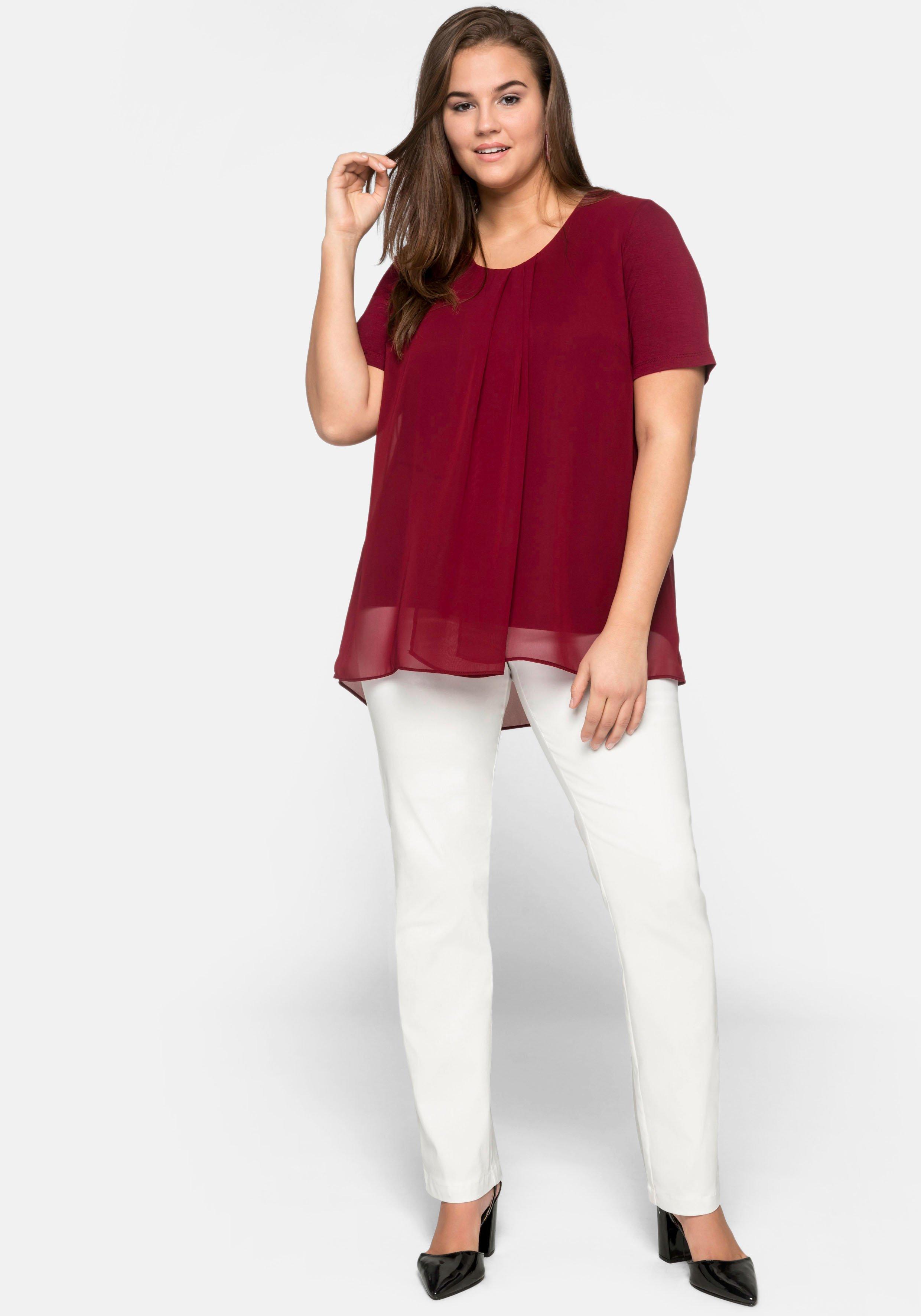 Blusenshirt mit gelegten Falten, im Lagenlook