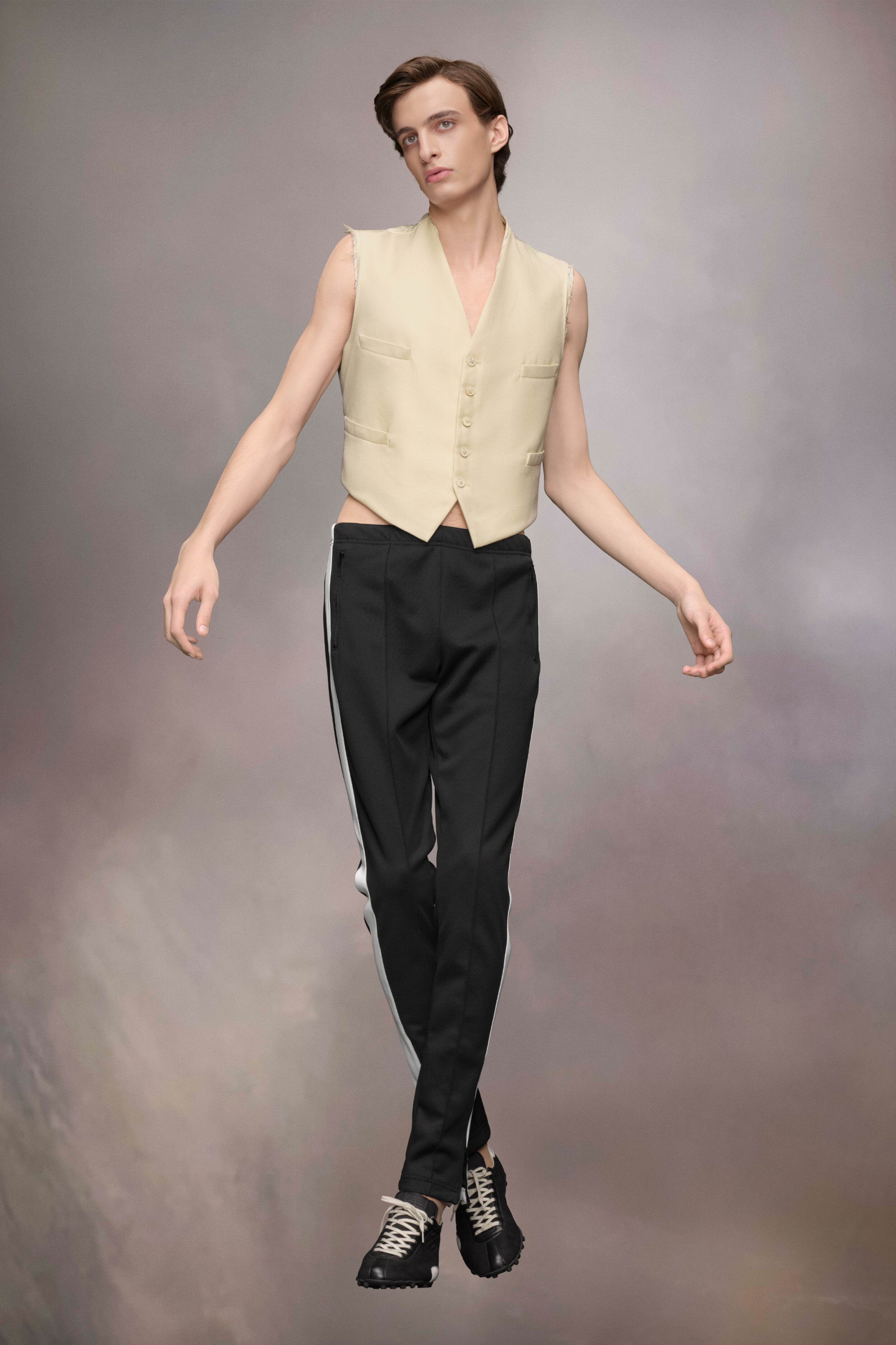 Gilet Anonymity of the lining Ecru