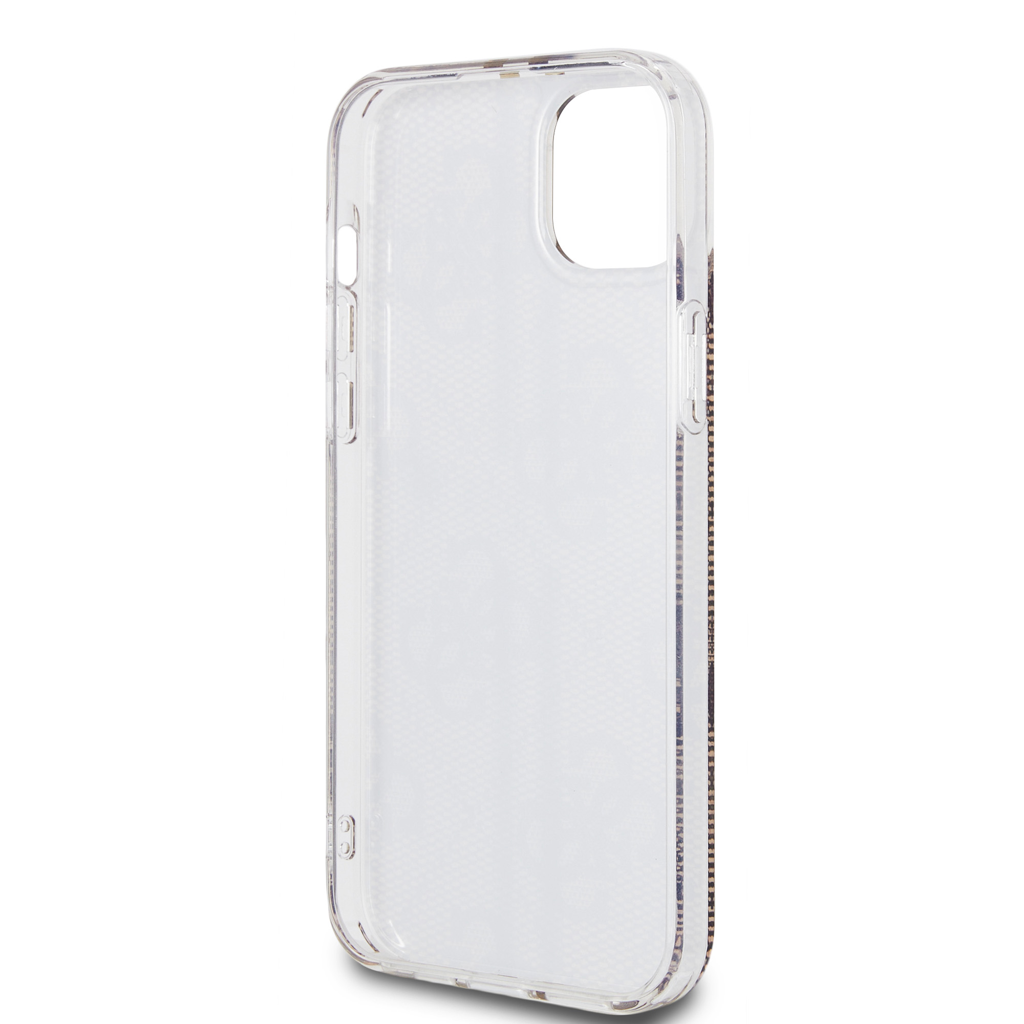 iPhone 15 Hybrid Hardcase Hülle IML 4G Gold Stripe (GUHCP15SH4PSEGW) - Braun