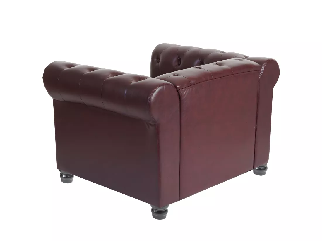 Fauteuil relax Edinburgh Pieds ronds, pieds ronds, brun rouge