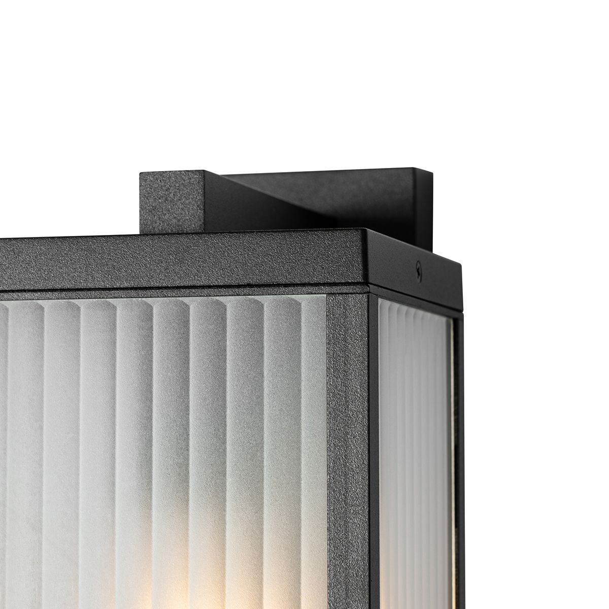 Smart buiten wandlantaarn zwart met ribbel glas incl. Wifi A60 - Charlois